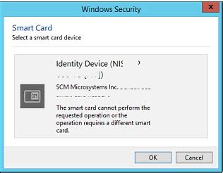 error the smart card cannot perform the requested operation|the smart card requires drivers that are not present on this system.